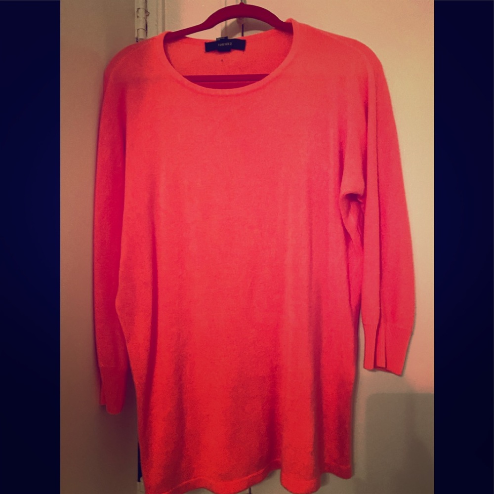 Timeless Long Sweater Bright Peachy Pink